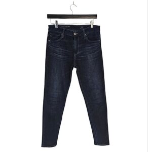 Ag Adriano Goldschmied The Farrah Skinny Ankle High Rise Dark Blue Jeans 28